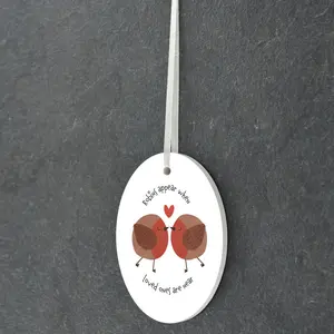 Sanson Robin Robins Appear Loved Ones Near Oval Shaped Ceramic  Ornament