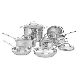 Cuisinart Chef's Classic 11 Piece Stainless Steel Durable Aluminium Cookware Set