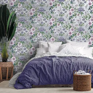 Amazonia Passiflora Silver Wallpaper Holden 91323