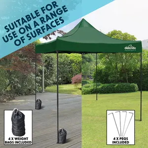 Durable 3x3m Green Pop-Up Gazebo with Water-Resistant Canopy for Gardens