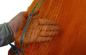 Strong Net Woven Sacks Wood Log Logs Kindling Vegetables Mesh Bags - 55cm x 80cm Orange  5 pack