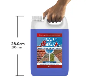 Apply & Go - Mould, Mildew, Lichen, Algae Remover Concentrate Outdoor Cleaning Treatment Decking, Path and Patio Cleaner 5L