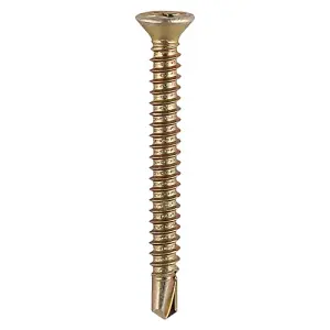 TIMCO Window Fabrication Screws Countersunk PH Self-Tapping Self-Drilling Point Yellow - 3.9 x 45