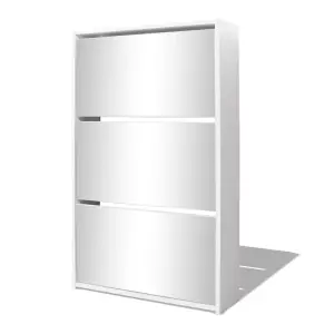 Berkfield Shoe Cabinet 3-Layer Mirror White 63x17x102.5 cm