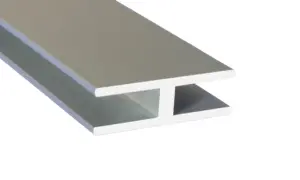 Aluminum anodised channel H shape section bar, H-profile, H-bar B91 1000x40x12 mm