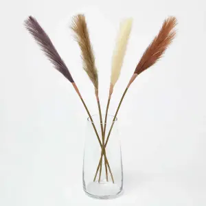 HOMESCAPES Artificial Pampas Grass Set of 4 Natural, 78cm