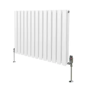 Oval Column Radiator & Valves - 600mm x 780mm - White