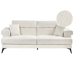 3 Seater Boucle Sofa White SKIVE