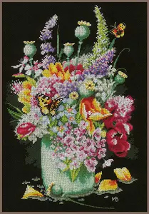 FLOWER POWER BOUQUET - Counted Cross Stitch Kit: Flower Power Bouquet - Lanarte