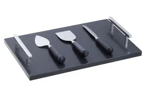 Maison by Premier Marina Black And Silver Finish Cheese cutter Set