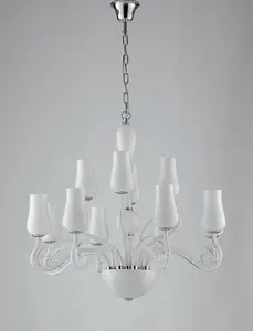 Luminosa ANGEL 12 Light Chandeliers with Shades White 80x70cm