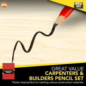 SOL 36pk Work Pencils for Builders, Carpenters Pencils for Marking, Electrician, Tradesman, Joiners Pencil, Construction Pencil, B