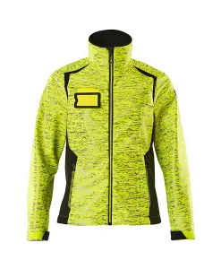 Mascot Accelerate Safe Ladies Fit Softshell Jacket with Reflectors (Hi-Vis Yellow/Black)  (X Large)