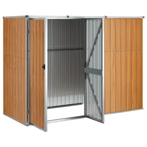 Berkfield Garden Tool Shed Brown 225x89x161 cm Galvanised Steel