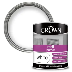 Crown MDF Primer Paint Pure Brilliant White - 750ml