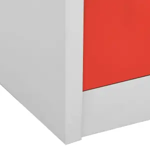 Berkfield Locker Cabinets 2 pcs Light Grey and Red 90x45x92.5 cm Steel