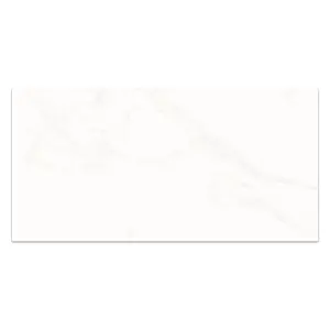 Lacey Polished White Marble Effect Porcelain Wall & Floor Tile - Pack of 32 Tiles, 23m² - (L)600(W)1200mm