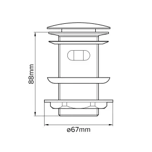 Flomasta Chrome effect Brass Sprung Slotted Waste (Dia)46mm