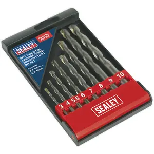 Premium 8 Piece Tungsten Carbide Tipped Masonry Drill Bit Set - Sizes 3mm to 10mm