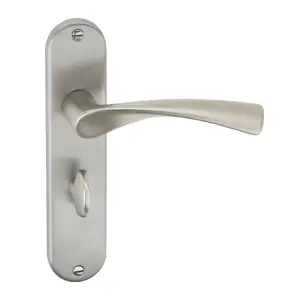 URBNLIVING 184mm Length 12 Pcs Lyon Metal & Satin Nickel Lever Latch Door Bathroom Handles Set