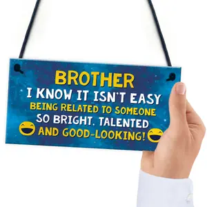 Funny Brother Plaque Birthday Christmas Gift For Brother Hanging Plaque Gift For Him