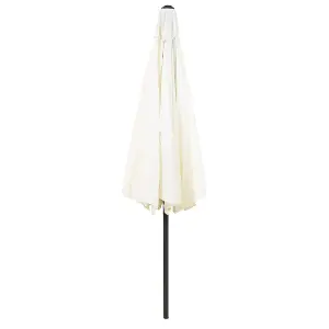 Charles Bentley Garden Metal Patio Garden Umbrella Parasol Crank & Tilt - Cream