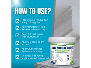 Smartseal - Anti Mould Paint - Devon Cream (5L) For Bathroom, Kitchen and Bedroom Walls & Ceilings -Protect Against Mould