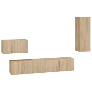 Berkfield 4 Piece TV Cabinet Set Sonoma Oak Engineered Wood