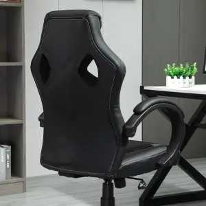 Vinsetto Racing Gaming Chair Swivel Home Office Gamer Chair with Wheels Black