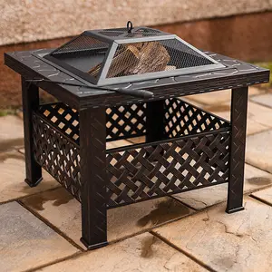 Square Garden Fire Pit with Poker