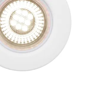 GoodHome Hodgkin Matt White Fixed LED Fire-rated Neutral white Downlight IP65