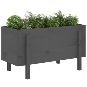 Berkfield Garden Raised Bed Grey 101x50x57 cm Solid Wood Pine