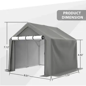 Birchtree 8X8FT Garden Waterproof Anti-UV Storage Tent Bike Shed Steel Frame Zipper Door