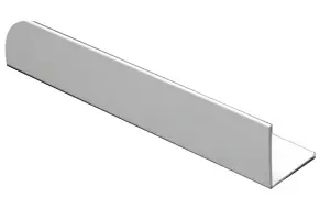 White Polyvinyl chloride (PVC) Equal L-shaped Angle profile, (L)1m (W)10mm (D)10mm (T)1mm