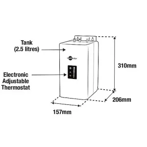 InSinkErator Moderno FHC3020-UK Brushed Stainless Steel Instant Filtered Steaming Hot and Cold Water Kitchen Side Tap