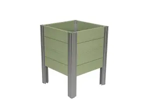 Winawood Wood Effect Square Raised Planter - Duck Egg Green