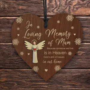 Red Ocean In Loving Memory of Mum Memorial Bauble Ornaments Bereavement Remembrance Christmas Xmas Tree Decoration For Mum