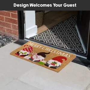 JVL Latex Christmas Coir Door Mats - 40 x 58cm - Gonks