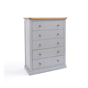 Rocca 5 Drawer Chest of Drawers Brass Knob