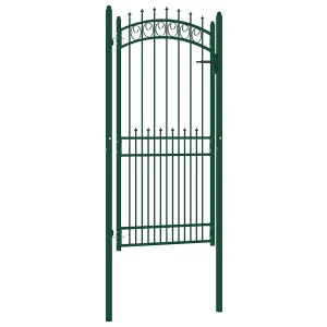 Berkfield Fence Gate with Spikes Steel 100x200 cm Green