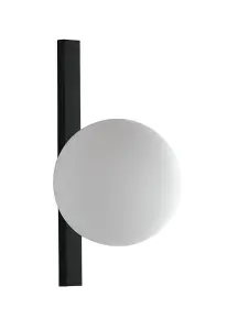 Luminosa Enoire Globe Wall Lamp, Black, Opal, E14