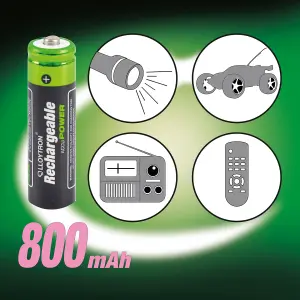 LLOYTRON NiMH Rechargeable AccuPower Batteries AA Size 800mAh 4 Pack