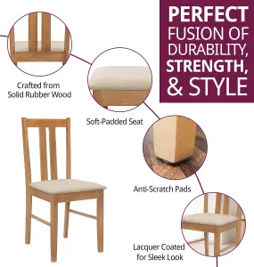 Hallowood Furniture Aston Pair of Dining Chair in Light Oak Finish