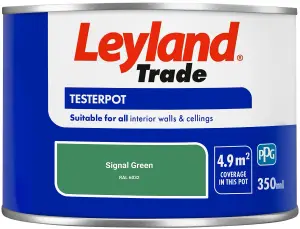 Leyland Trade Vinyl Matt Walls & Ceilings Emulsion Paint Signal Green (RAL 6032) 350ml Tester