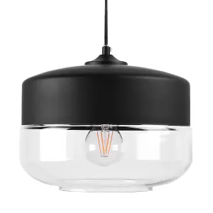 Glass Pendant Lamp Black MURRAY