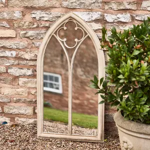 Vintage Style Pointed Arch Mirror Decorative Outdoor Garden Decor Window Mirror H105cm x 56cm