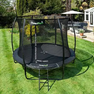 8ft JumpPRO™ Xcel Black Round Trampoline with Enclosure