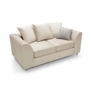 Chicago Velvet 2 Seater Sofa in Cream