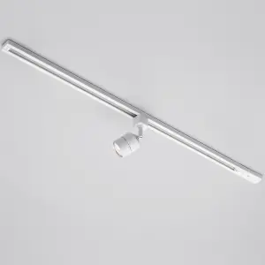 Litecraft Soho White 1 Head 1m Straight Kitchen Ceiling Light with LED Bulbs