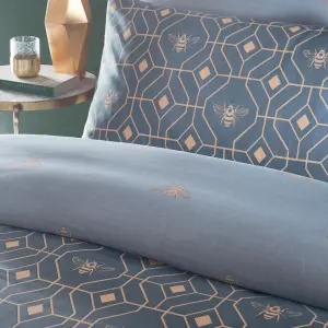 furn. Bee Deco Geometric Reversible Duvet Cover Set